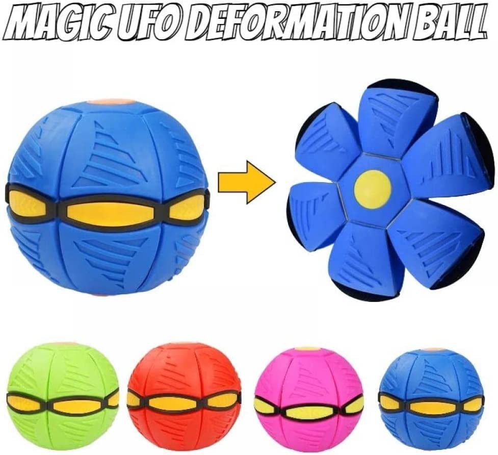 Pet Deformation UFO Toy Flying Saucer Ball Dog Toys Outdoor Sports Dog Training Equipment Dog's Play Flying DISC with LED