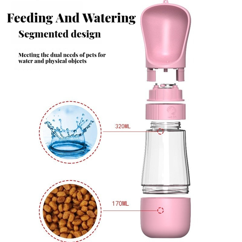 Portable Dog Water Bottle Food and Water Container For Dog Pets Feeder Bowl Outdoor Travel Multifunctional Drinking Bowls
