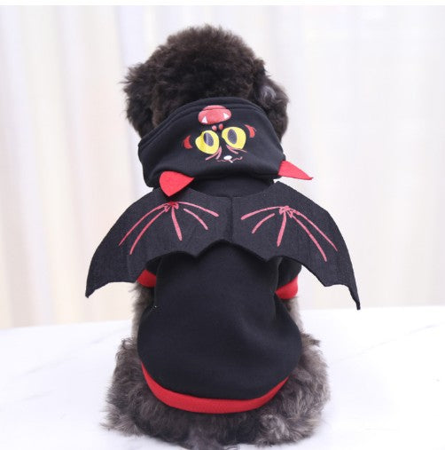 style: Style4, Size: XS - Halloween Pet Funny Black Skull Horror Make-up Cat Accessories Pet Dress Up Costume