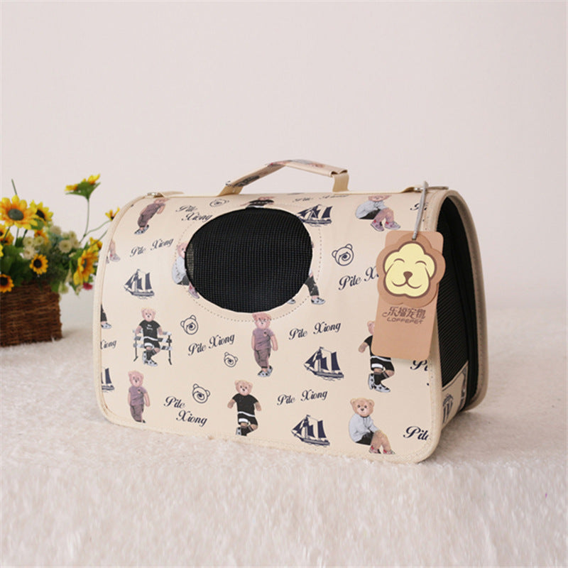 Color: S, format: Beige Bear - Dog out bag