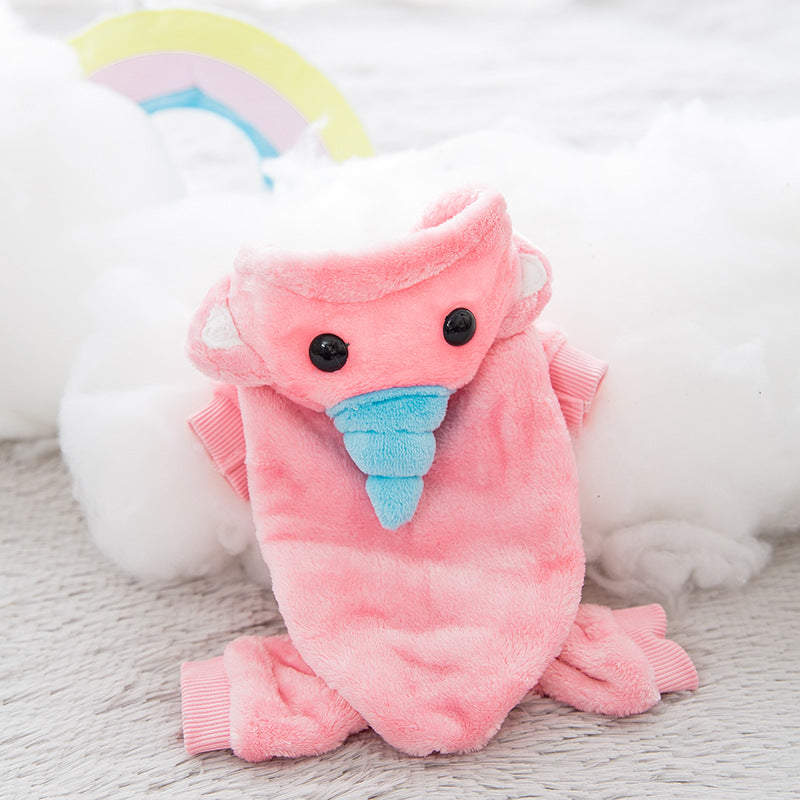 Color: Pink Unicorn, Size: M - Pet hooded sweater