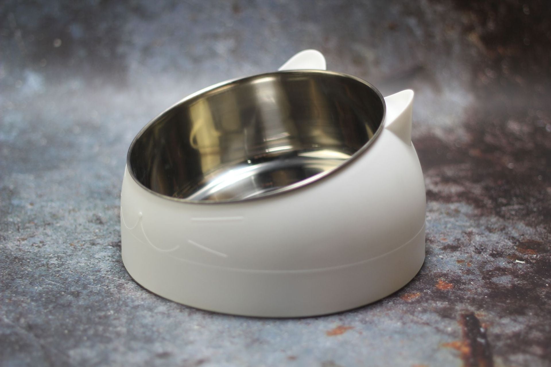 Color: White, Size: M - Protective Cervical Cat Bowl Oblique Mouth Pet Bowl
