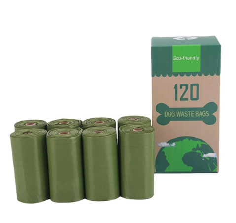 Color: Green, Quantity: Q8 pcs - Dog picking up a toilet bag