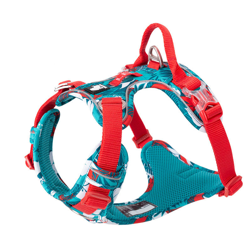 Color: Blue red, Size: L - Dog traction chest strap