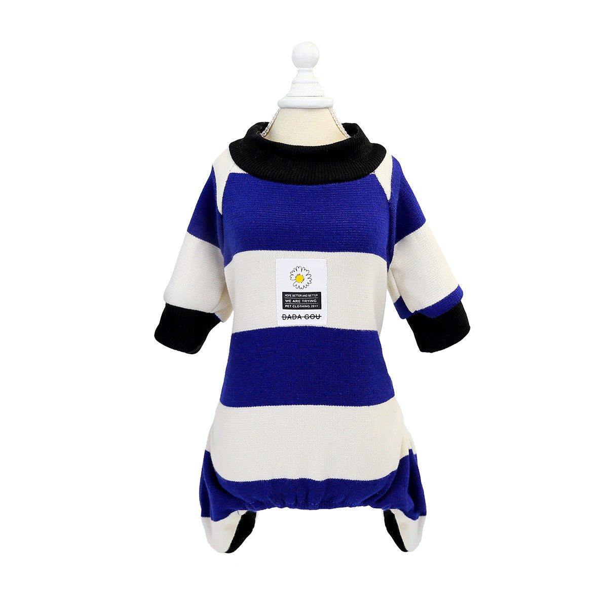 Dog clothes stripes plus velvet