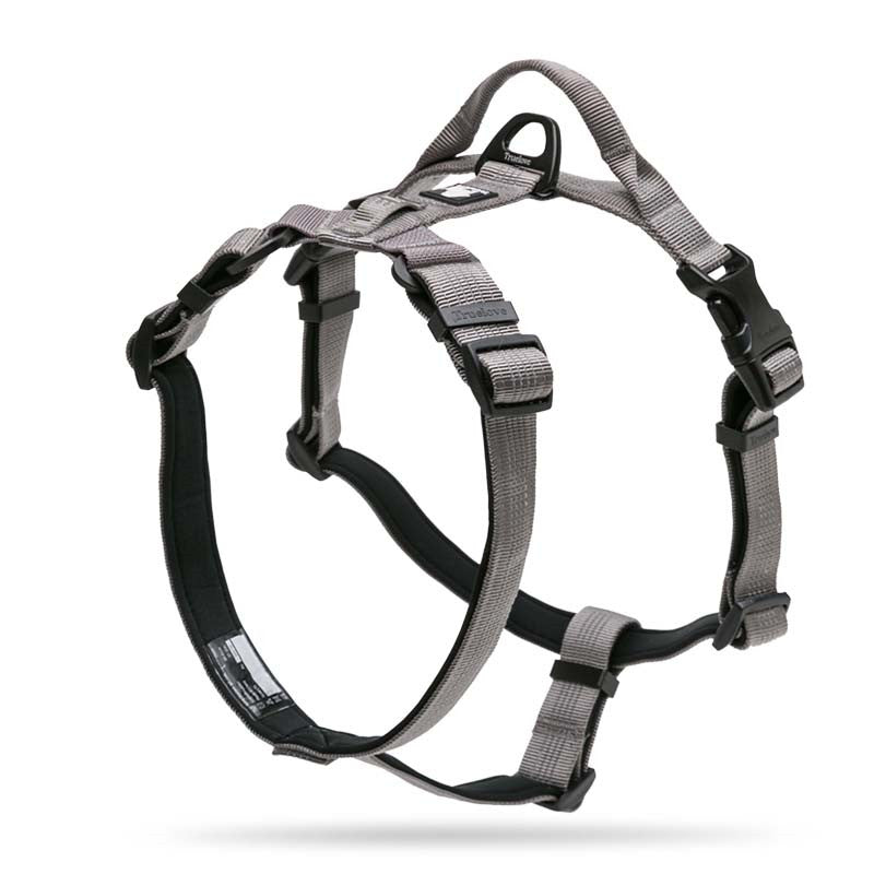Color: Grey, Size: S - Dog leash vest type chest strap