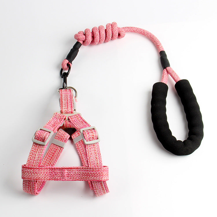 Color: Pink, Size: 0.8m - Pet Chest traction rope