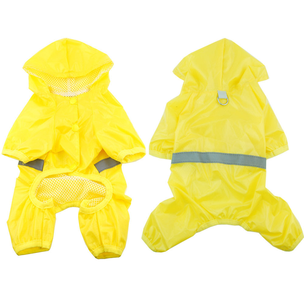 Color: Yellow, Size: S - Reflective double layer pet waterproof raincoat