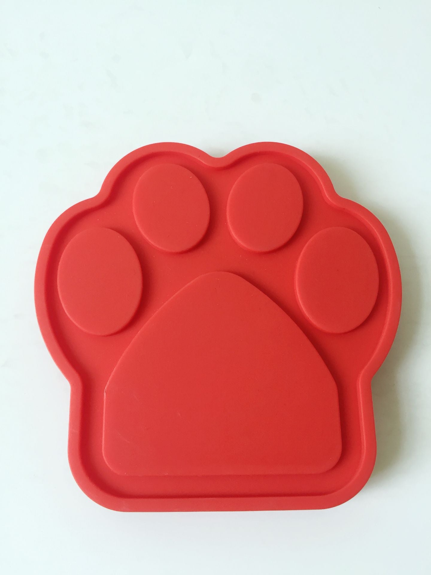 Specifications: 13X13, Color: Red - Dog sucker Silicone slowly eat pet bath artifact pad