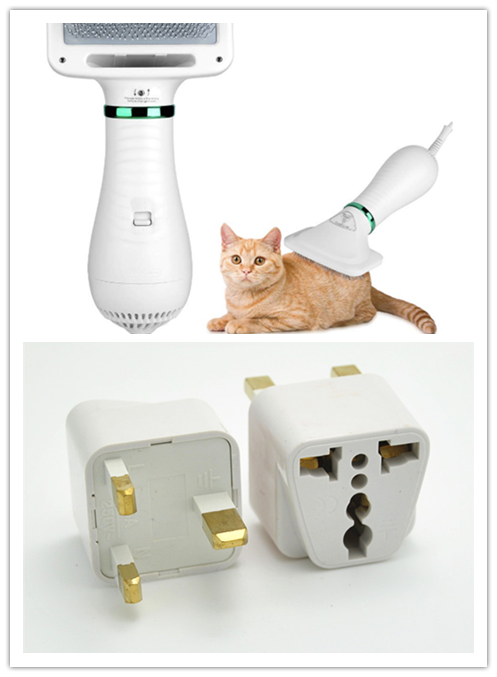 Color: White, style: UK - Pet Hair Comb All-in-one Hair Dryer