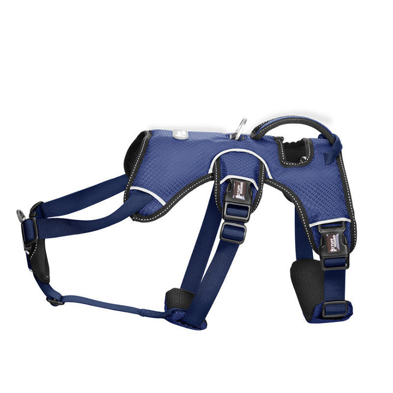 Color: Sliver grey, Size: L - Dog's chest harness traction rope