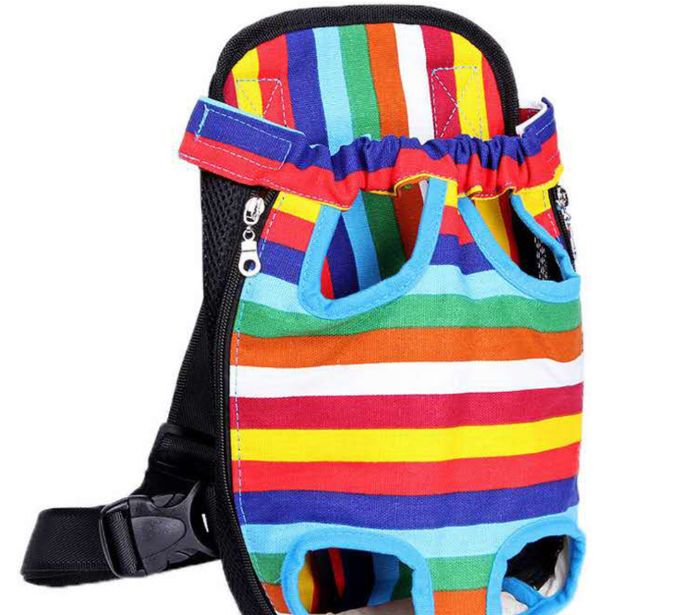 Color: Rainbow, Size: M - Portable Dog Backpack