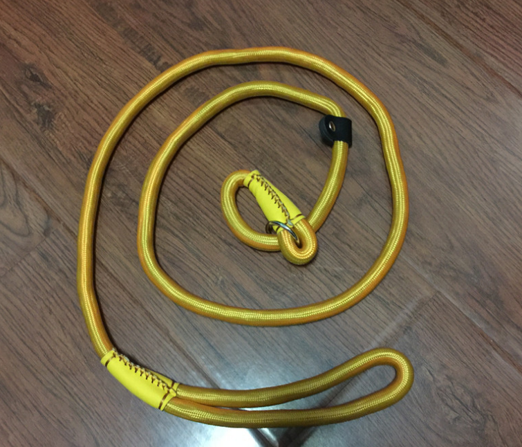 Color: yellow, Specification (length * width): 12mmx160cm - Pet leash dog leash dog chain