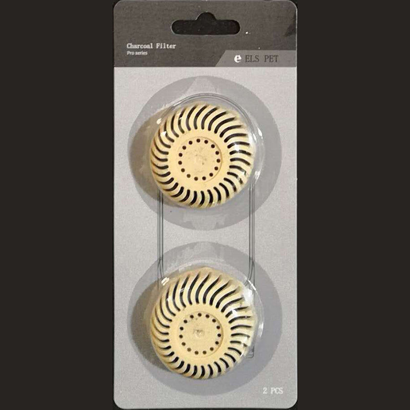 format: Yellow Filter element, quantity: 1pc - Pet Water Glass Drinking Supplies Dog Hanging Water Cup