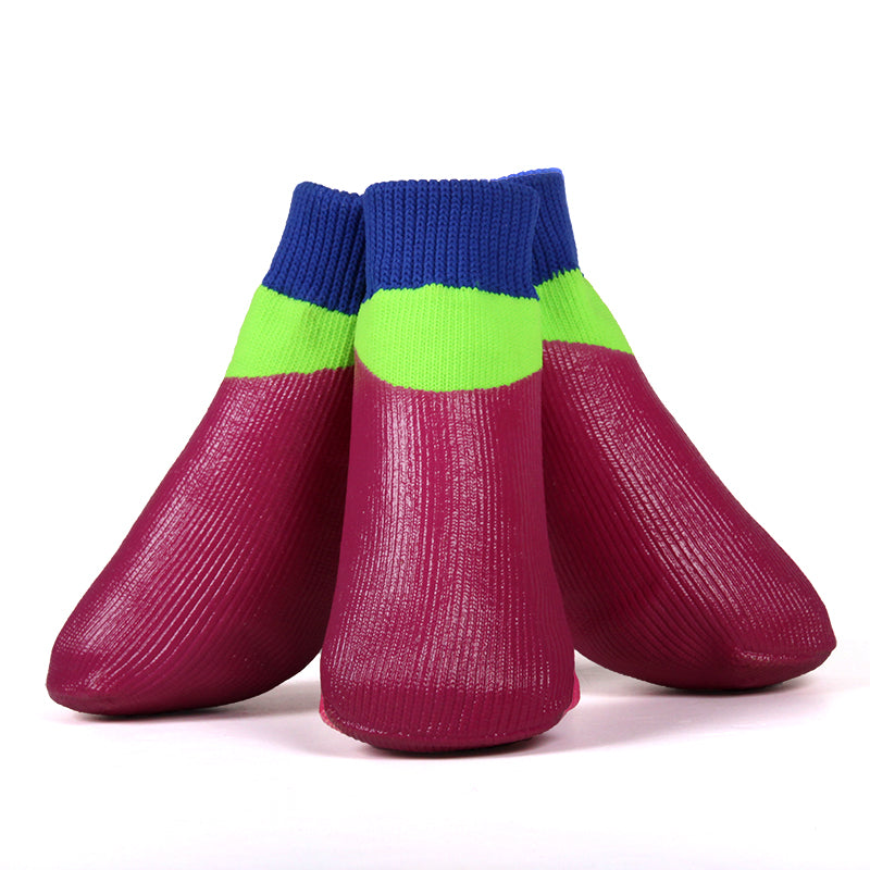 Color: Purple, Size: 6 - DogSocks Booties Shoes Big Dogs Waterproof Nonslip Rubber Sole, Pet Paw Protector, Elastic Top , for Outdoor Sports