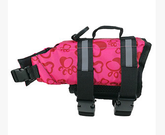 Color: Powder bone, Size: L - Reflective Pet Life Jacket Outdoor Safety Training Suit Swimwear