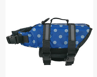 Color: Blue dot, Size: XL - Reflective Pet Life Jacket Outdoor Safety Training Suit Swimwear