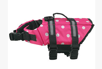 Color: Powder point, Size: S - Reflective Pet Life Jacket Outdoor Safety Training Suit Swimwear