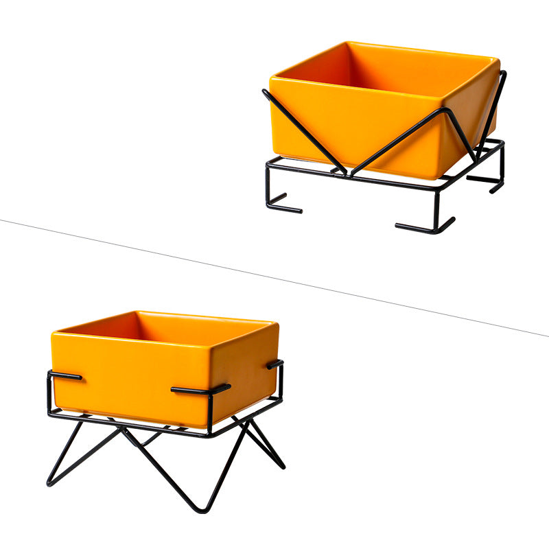 Color: Yellow, style: B - Protect the cervical spine pet bowl