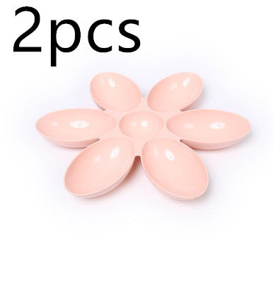 Color: SET3 - Petal Shaped Shallow Mouth Multi-rice Bowl Multi-dining Food Bowl Cat Bowl Flower-shaped Split Food