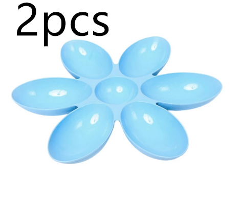 Color: SET1 - Petal Shaped Shallow Mouth Multi-rice Bowl Multi-dining Food Bowl Cat Bowl Flower-shaped Split Food