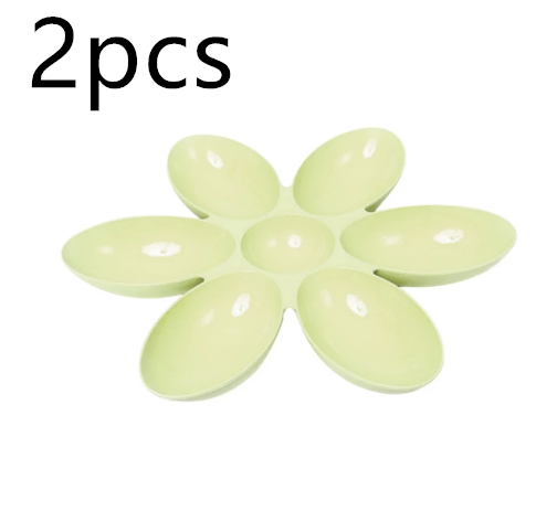 Color: SET2 - Petal Shaped Shallow Mouth Multi-rice Bowl Multi-dining Food Bowl Cat Bowl Flower-shaped Split Food