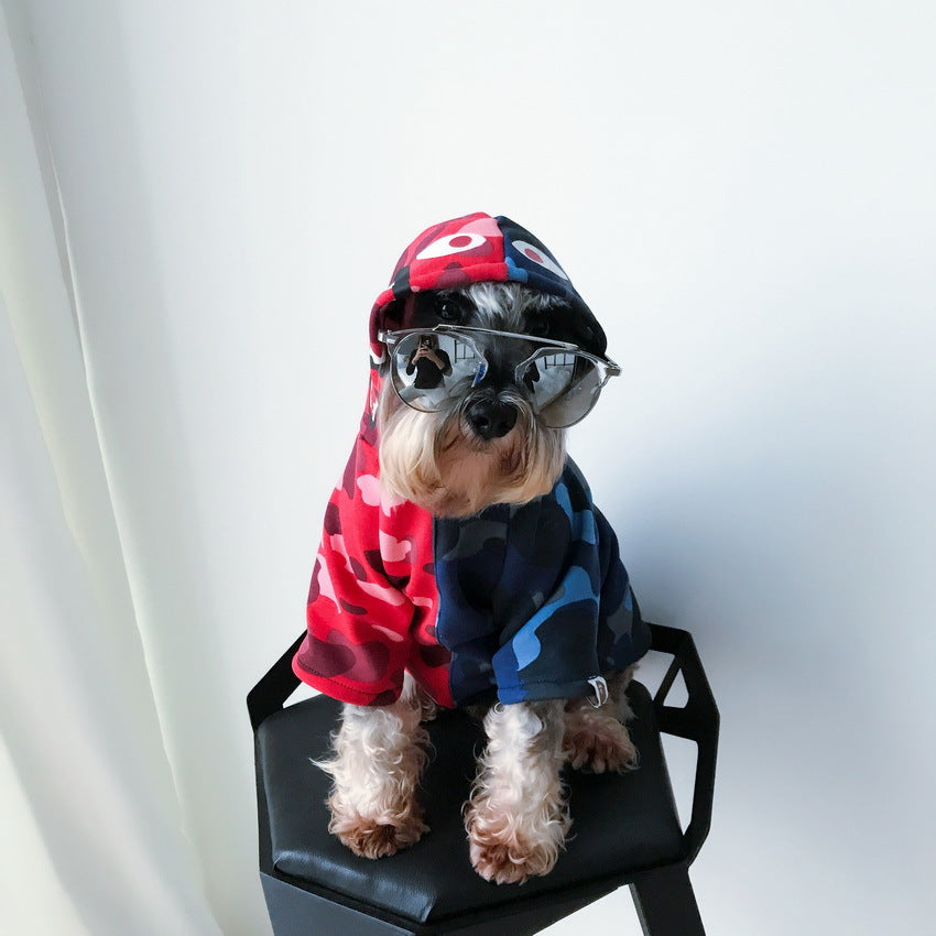 Color: Red, Size: XL - Dog Clothes Pupreme Pawmain French Bulldog Shirt Dog Sweater Sport Retro Cat Pet Clothes