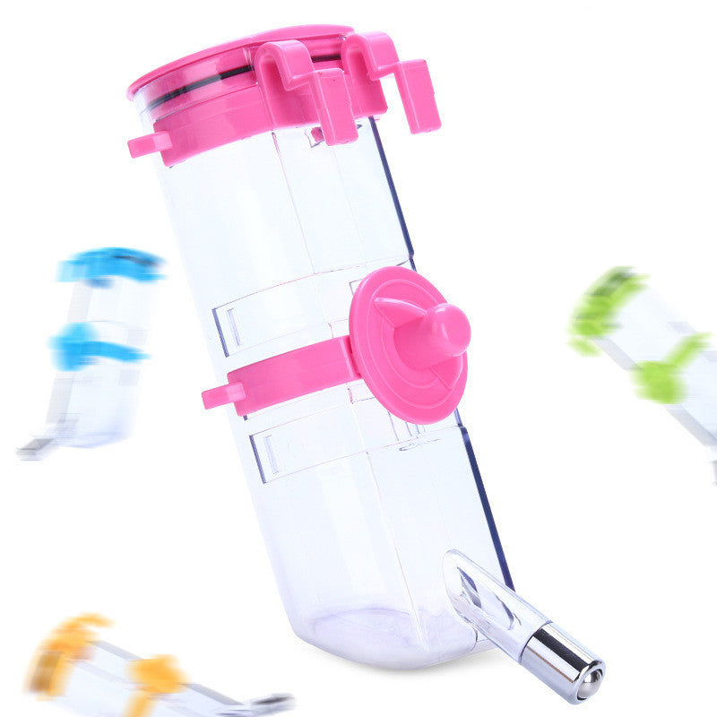 Size: 500ML, Color: Pink - Pet Hanging Type Automatic Drinking Fountain