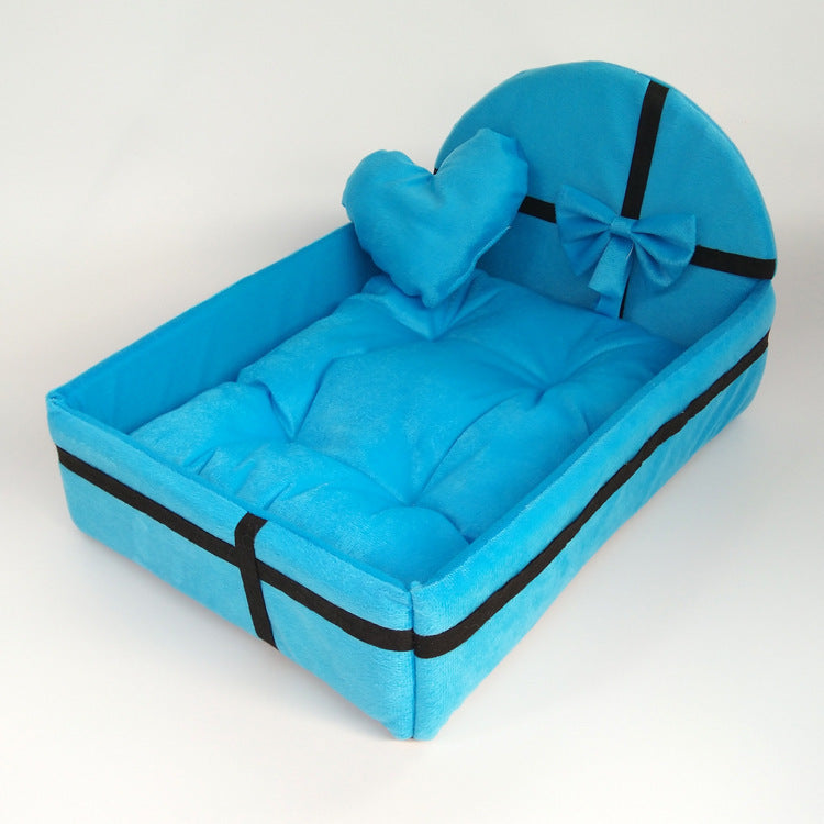 Color: Blue, Dimensions: 55x55x9cm - Fashionable Pet Supplies Removable And Washable Pet Bed Puppy Dog Mattress