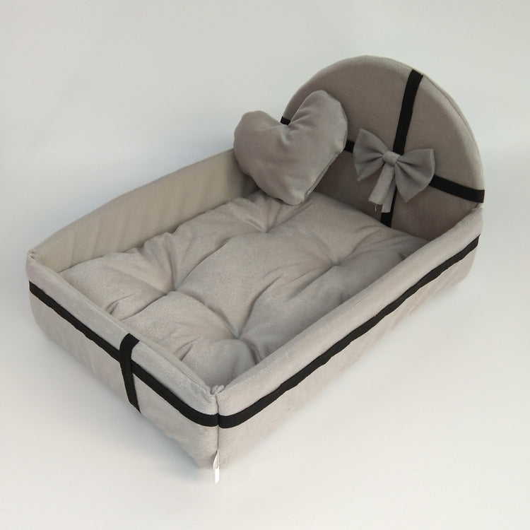Color: Grey, Dimensions: 45x45x8cm - Fashionable Pet Supplies Removable And Washable Pet Bed Puppy Dog Mattress
