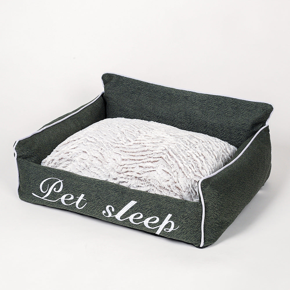 Color: Green, style: Upgrade-55*48*22CM, Dimensions:  - Warm cat litter kennel pet bed