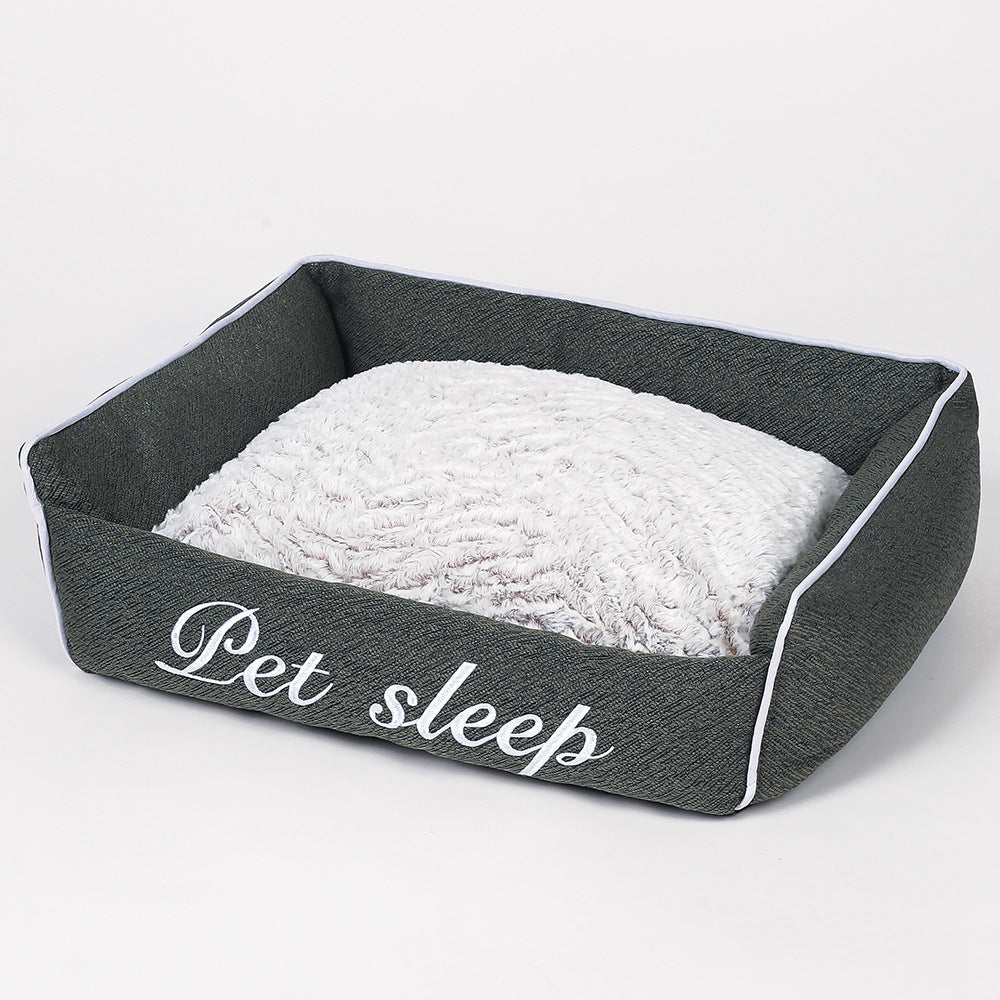 Color: Green, style: Upgrade-55*48*22CM, Dimensions:  - Warm cat litter kennel pet bed