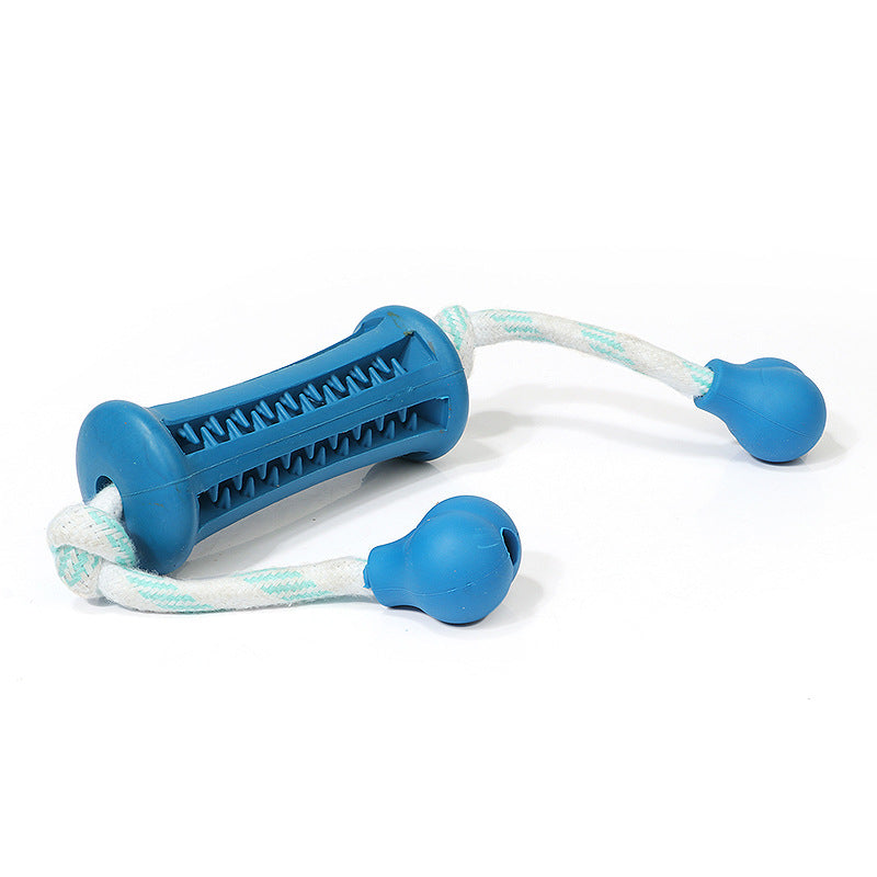 Color: Blue, Size: Large - The Dog Rubber Toy Molar Teeth Cleaning Rod Wears The Rope To Bite The Rope