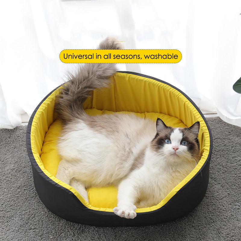 Color: Black, Size: M - New winter pet kennel Universal washable dog kennel for all seasons Winter warm and deep sleep cat kennel for cats