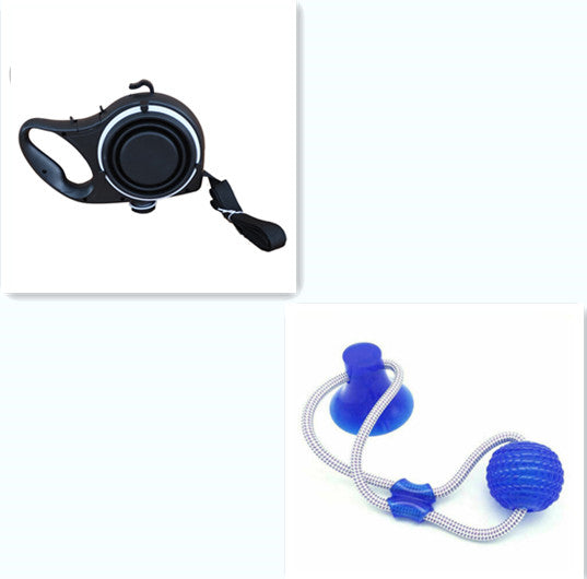 Color: Black set - Pet Supplies With Water Bottle, Cup, Pet Rope