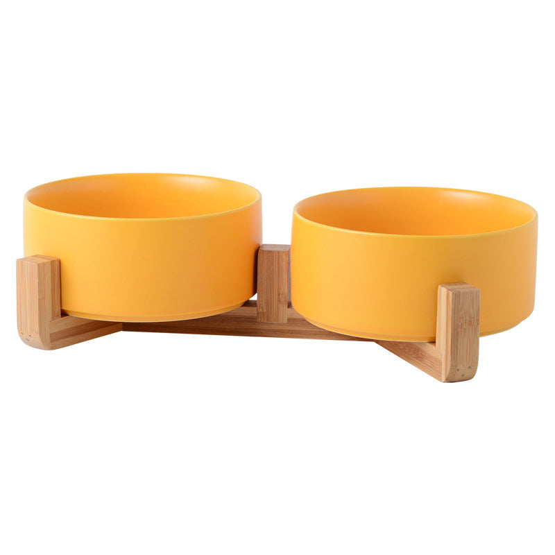 Color: Yellow2, style: Wooden frame - Nordic Creative Multifunctional Fruit Dessert Bowl