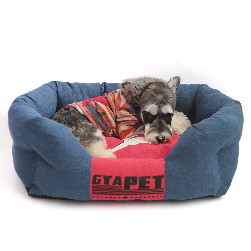 Color: Blue, Size: L - Striped Pet Nest For Large, Medium And Small Dogs