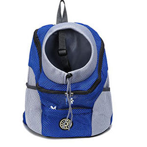 Color: Blue, Size: M - Pet Portable Chest Mesh Breathable Shoulder Outing Bag
