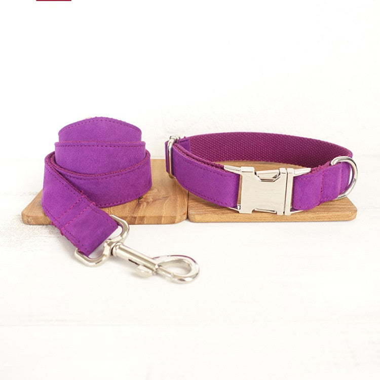 Color: Purple Aset, Size: XS - Pet bow tie Solid dog collar bow accessories