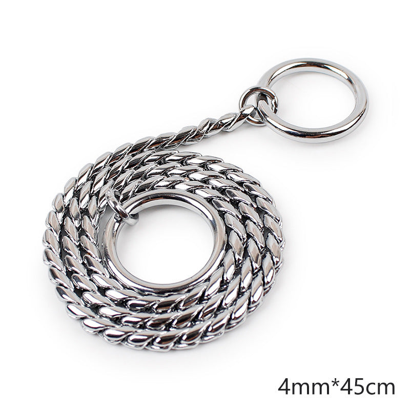 Size: Silver 4mm45cm - Stainless iron pet drawstring