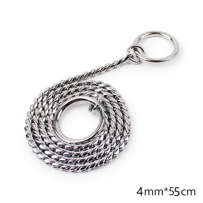 Size: Silver 4mm55cm - Stainless iron pet drawstring