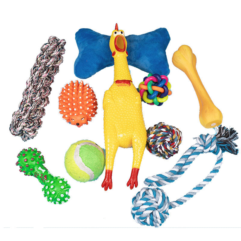 style: General Popularity - Dog Toy 10-piece Set, Resistant To Biting Teeth