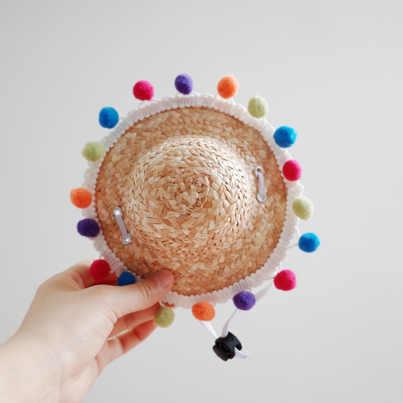 Dog Double Braid Straw Hat, Cat Hat, French Braided Hat