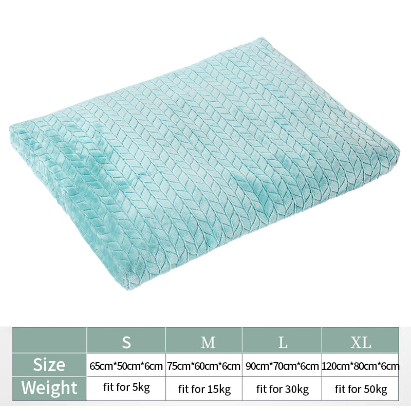 Dimensions: Green removable and washable S - Dog Kennel Mat Bite Resistant Removable And Washable Sleeping Mat Warm Blanket