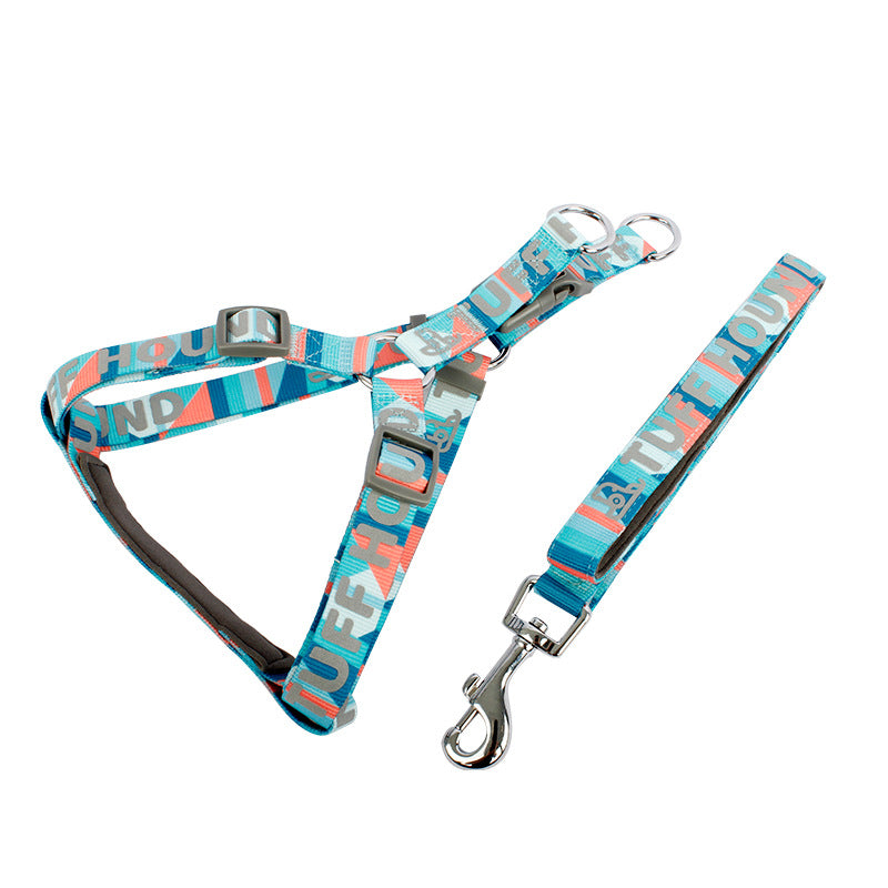 Color: Blue, Size: L - Pet breastback triangle strap