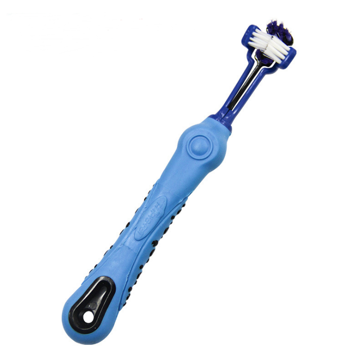 Item number: Blue - Three Sided Pet Toothbrush Dog Brush Bad Breath Tartar Teeth Care