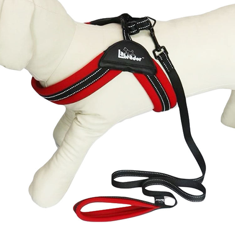 Color: Red, Size: L - Dog chest strap leash