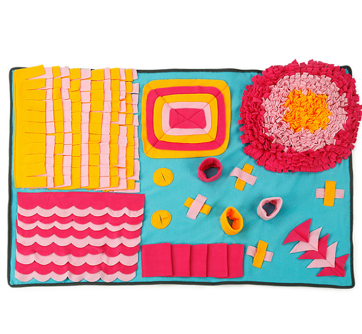 Color: Blue L 070x105CM - Pet Sniffing Pad Training Blanket Feeding Mat Dog Foraging Skills Toys Pet Activity Training Blanket