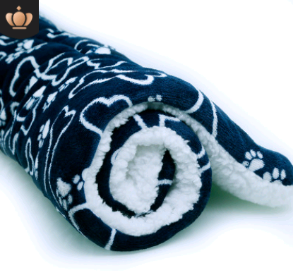 Color: Blue bone, Size: M55x45 - Cute Cat Blankets Dog Pet Mat