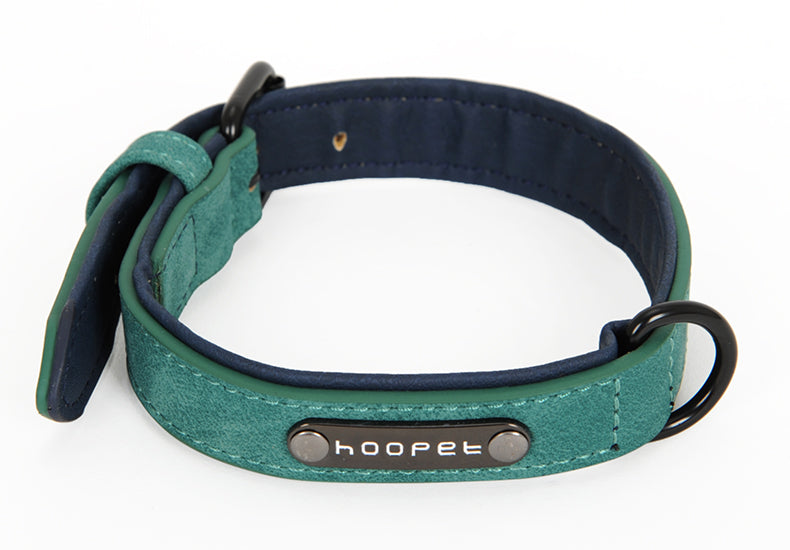 Color: Green, Size: L - Puppy dog collar Teddy Bear collar collar ring law Golden hair small medium dog dog leash pet supplies
